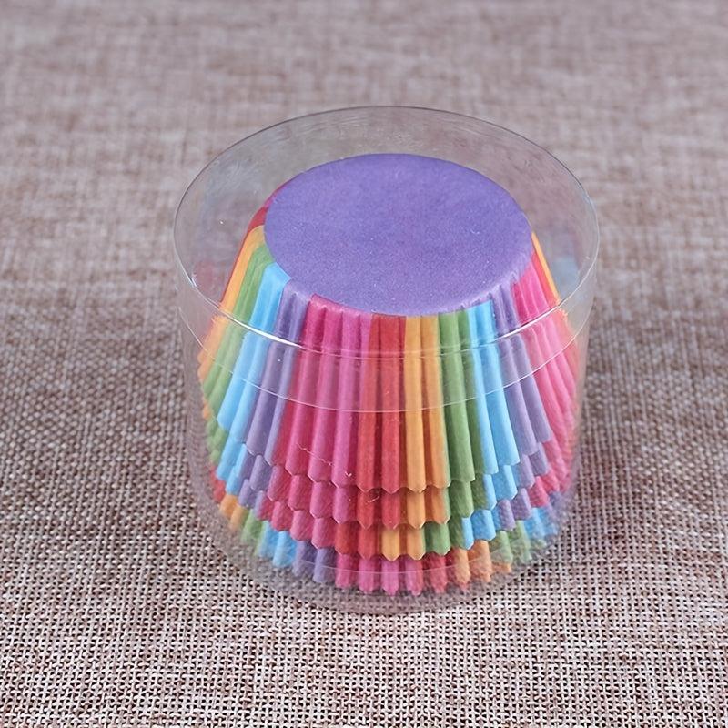 100pcs Rainbow Paper Cup for Baking Cake Desserts