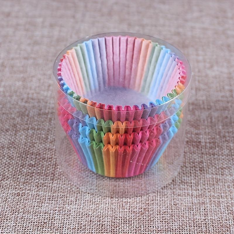 100pcs Rainbow Paper Cup for Baking Cake Desserts