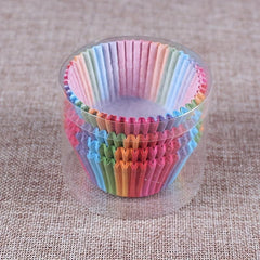 100pcs Rainbow Paper Cup for Baking Cake Desserts