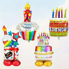 Happy Birthday Cake Balloon Self Standing Cupcake Birthday Party Decorations
