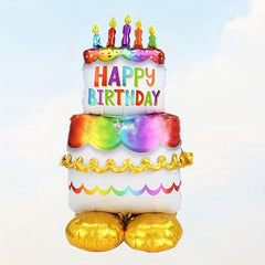 Happy Birthday Cake Balloon Self Standing Cupcake Birthday Party Decorations