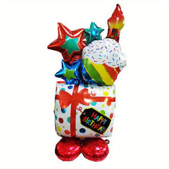 Happy Birthday Cake Balloon Self Standing Cupcake Birthday Party Decorations