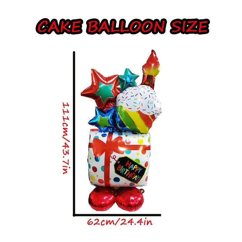 Happy Birthday Cake Balloon Self Standing Cupcake Birthday Party Decorations