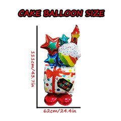 Happy Birthday Cake Balloon Self Standing Cupcake Birthday Party Decorations