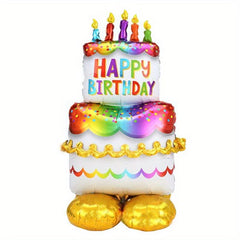 Happy Birthday Cake Balloon Self Standing Cupcake Birthday Party Decorations