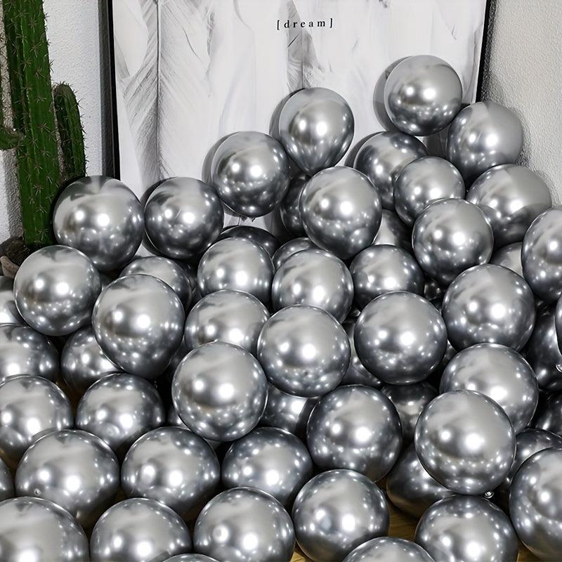 97 Piece Silver 4D Foil Balloon Garland Arch Set for Events