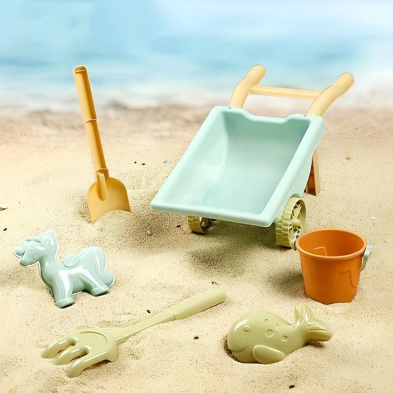 Kids Beach Toys Set - Sand Buckets, Rakes, Shovels, Hand Tools