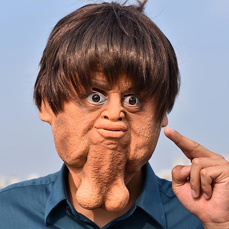 Funny Horror Mask Big Double Chin Latex Bar Dance Halloween Funny Mask