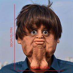 Funny Horror Mask Big Double Chin Latex Bar Dance Halloween Funny Mask