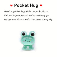Pocket Hug Resin Animal Decoration with Encouraging Greeting Card