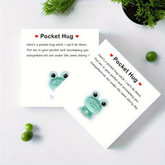 Pocket Hug Resin Animal Decoration with Encouraging Greeting Card