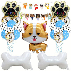 Corgi Husky & Puppy Balloons for Dog's Birthday Party