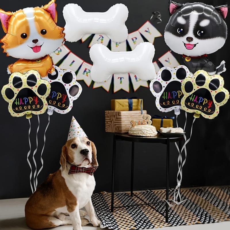 Corgi Husky & Puppy Balloons for Dog's Birthday Party