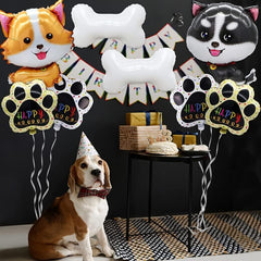 Corgi Husky & Puppy Balloons for Dog's Birthday Party