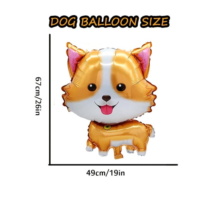 Corgi Husky & Puppy Balloons for Dog's Birthday Party