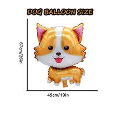 Corgi Husky & Puppy Balloons for Dog's Birthday Party