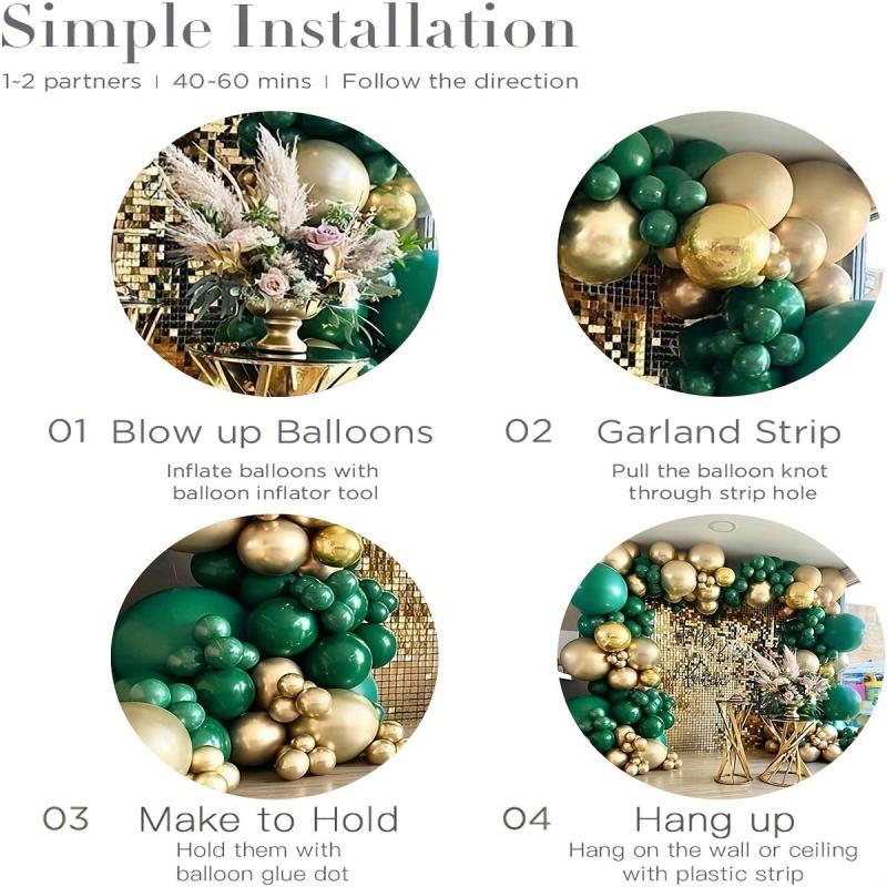 137pcs Christmas Balloon Garland Green/Gold Arch Set Baby Shower Decor