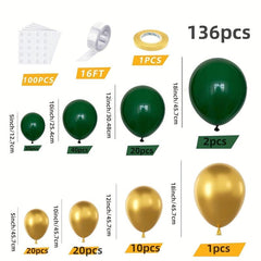 137pcs Christmas Balloon Garland Green/Gold Arch Set Baby Shower Decor