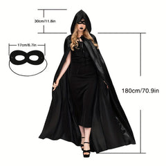 Gothic Split Hooded Cape Halloween Cloak for Men and Women