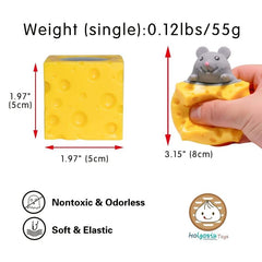 Cheese Toy Squeeze Stress Ball Mice In Cheese Toy Anxiety Relief Sensory