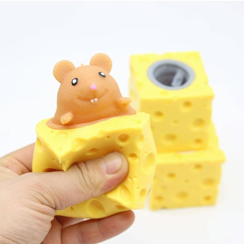 Cheese Toy Squeeze Stress Ball Mice In Cheese Toy Anxiety Relief Sensory