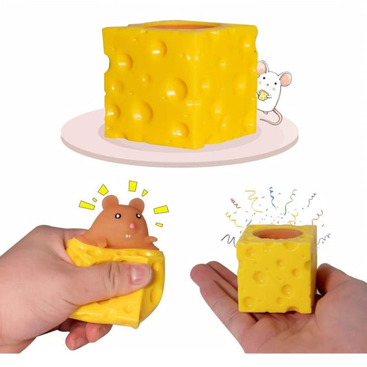 Cheese Toy Squeeze Stress Ball Mice In Cheese Toy Anxiety Relief Sensory