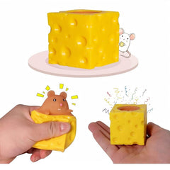 Cheese Toy Squeeze Stress Ball Mice In Cheese Toy Anxiety Relief Sensory