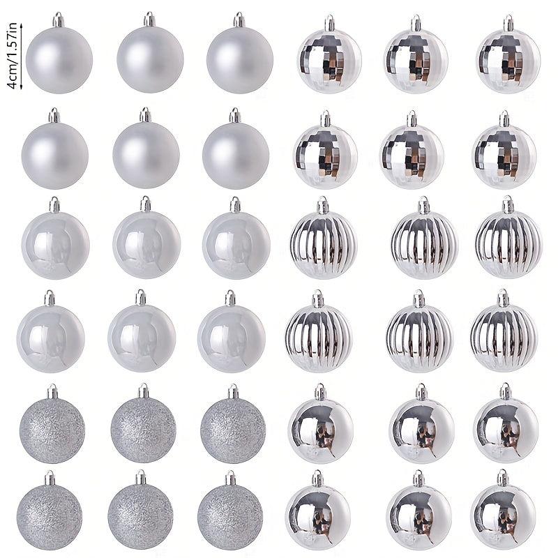 32pcs Red Green Christmas Ball Hanging Tree Ornament Assortment Set