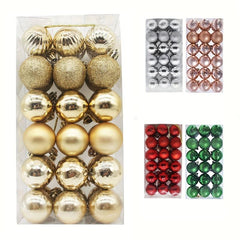 32pcs Red Green Christmas Ball Hanging Tree Ornament Assortment Set