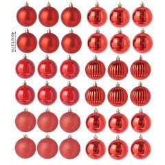 32pcs Red Green Christmas Ball Hanging Tree Ornament Assortment Set