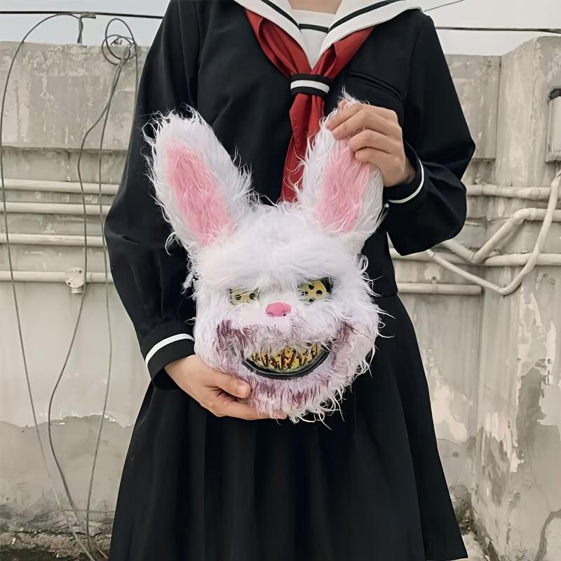 Halloween Plush Rabbit Mask for Scary Fun Party