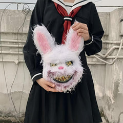 Halloween Plush Rabbit Mask for Scary Fun Party