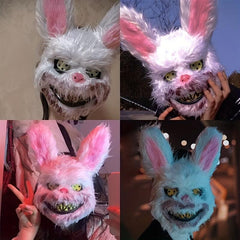 Halloween Plush Rabbit Mask for Scary Fun Party