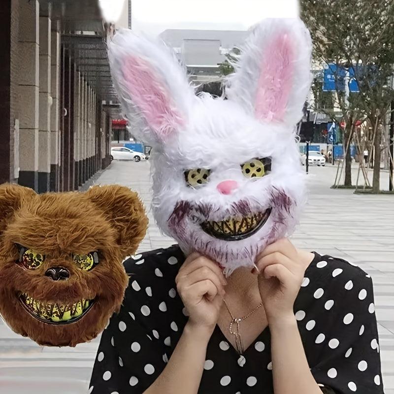 Halloween Plush Rabbit Mask for Scary Fun Party