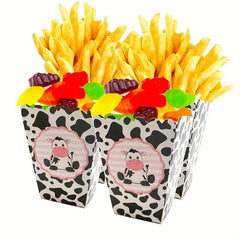 6pc Farm Animal Popcorn Boxes Yellow Popcorn Bucket Individual Soccer Game Conta