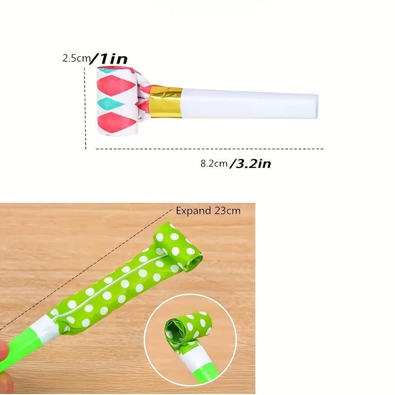 10pcs Random Blowouts Noisemakers Funny Party Blow Horns Birthday Party