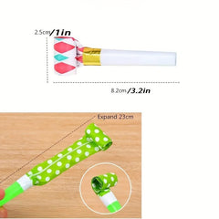 10pcs Random Blowouts Noisemakers Funny Party Blow Horns Birthday Party