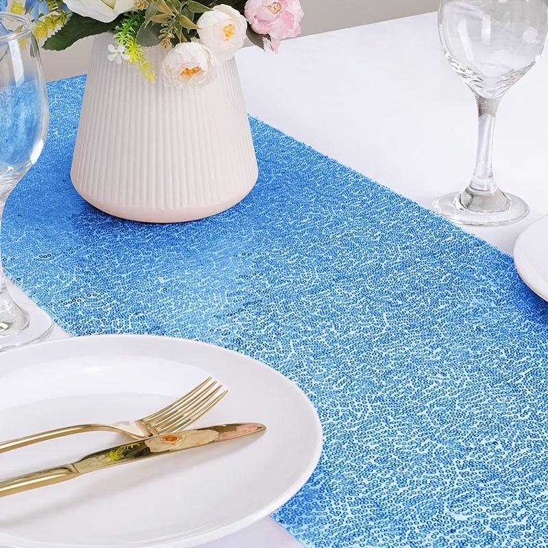 Sky Sequin Disposable Table Runner - Add Sparkle to Your Party