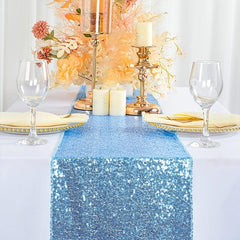 Sky Sequin Disposable Table Runner - Add Sparkle to Your Party