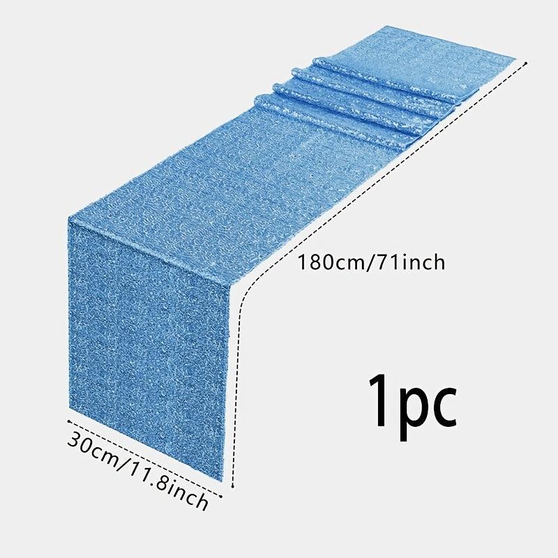 Sky Sequin Disposable Table Runner - Add Sparkle to Your Party
