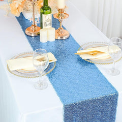 Sky Sequin Disposable Table Runner - Add Sparkle to Your Party