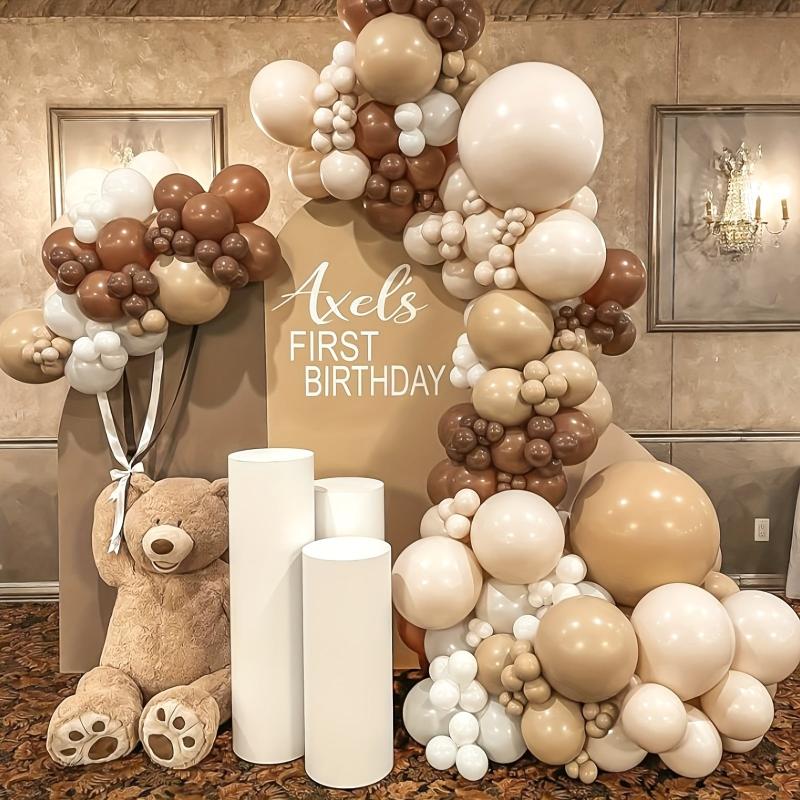 276pcs Boho Brown Balloons Kit for Teddy Bear Baby Shower