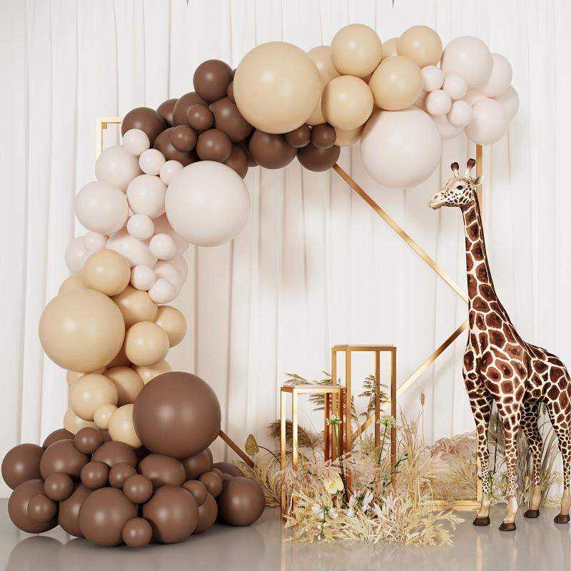 276pcs Boho Brown Balloons Kit for Teddy Bear Baby Shower