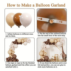 276pcs Boho Brown Balloons Kit for Teddy Bear Baby Shower