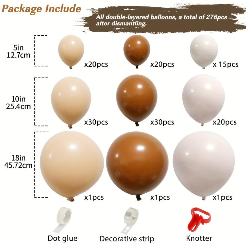 276pcs Boho Brown Balloons Kit for Teddy Bear Baby Shower