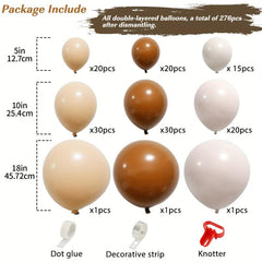 276pcs Boho Brown Balloons Kit for Teddy Bear Baby Shower