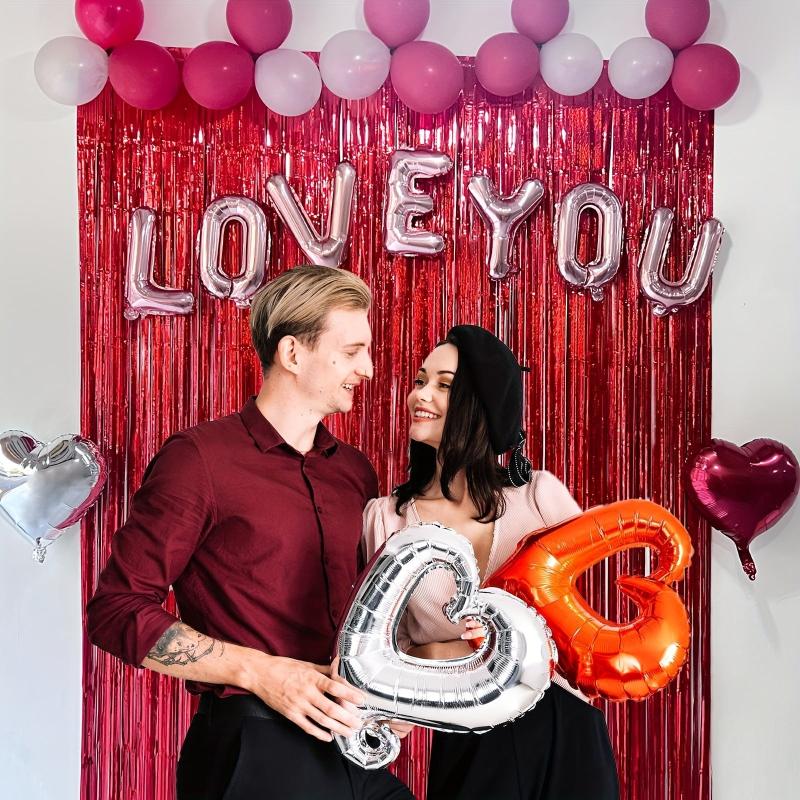 3pcs Iridescent Red Backdrop Fringe Red Streamers For Red Party Decorations