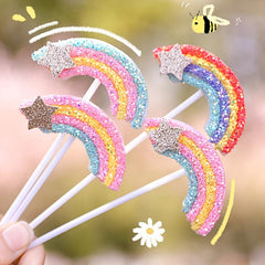 Sequin Bow Rainbow Happy Birthday Insert Birthday Cake Card Cake Decoration
