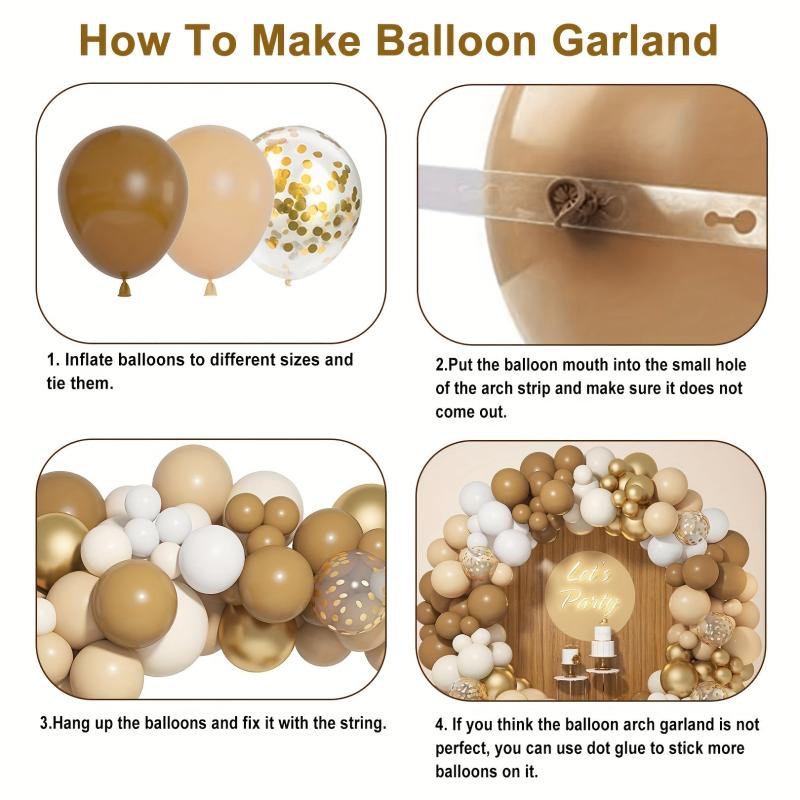 164pcs Brown Balloons Garland Arch Kit for Baby Shower