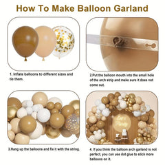 164pcs Brown Balloons Garland Arch Kit for Baby Shower